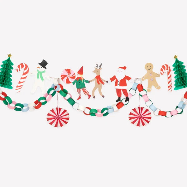 Juego de guirnalda de personajes navideños