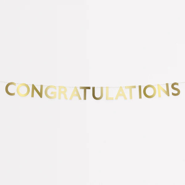 Guirnalda felicitación en dorado
