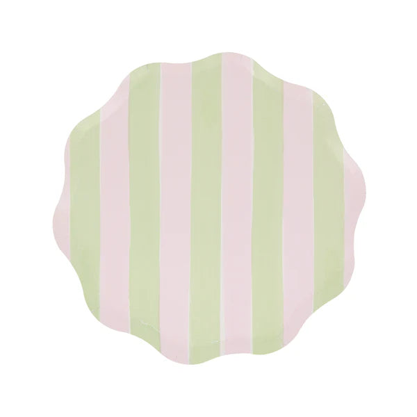 Platos pequeños a rayas pastel (x8)