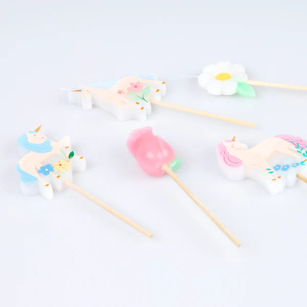 Velas unicornio de jardín (x5)