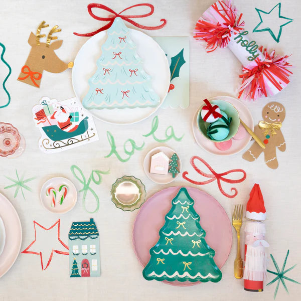 Plato de árbol de navidad (x8)
