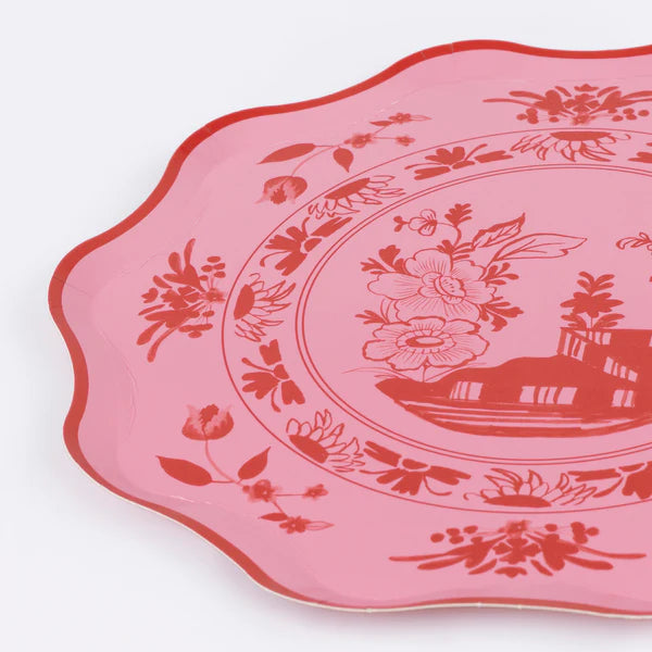 Platos pequeños vintage rosa (x8)