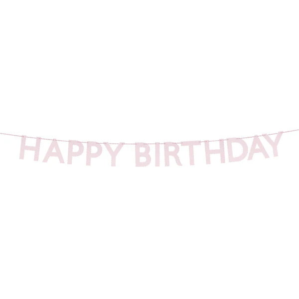 Guirnalda feliz cumpleaños rosa