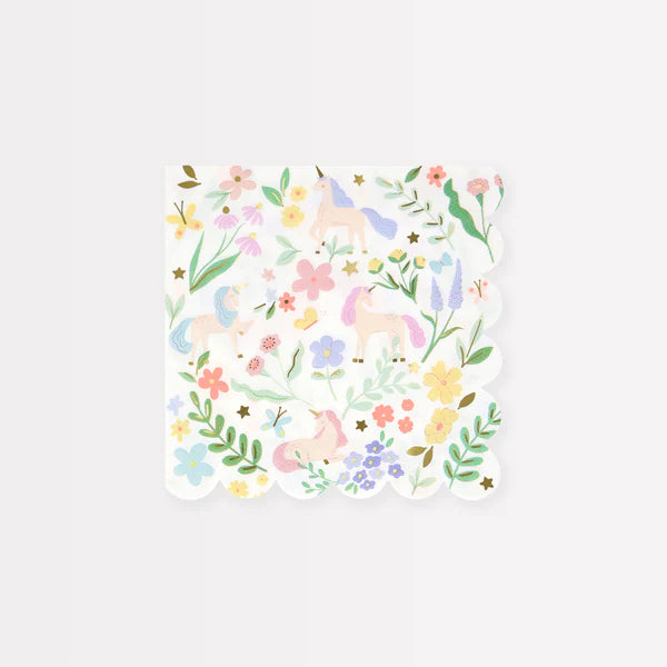 Servilletas de unicornio de jardín (x16)
