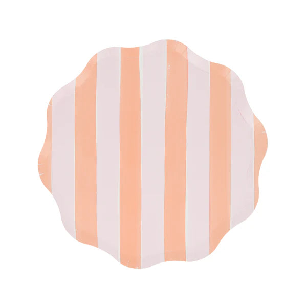 Platos pequeños a rayas pastel (x8)