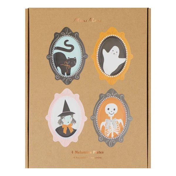 Platos reutilizables para retratos de halloween (x4)