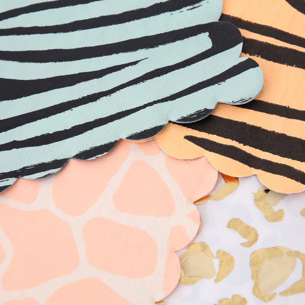 Servilletas pequeña con estampado de safari (x16)