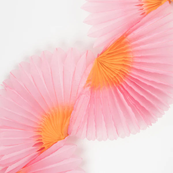 Guirnalda de abanico nido de abeja rosa
