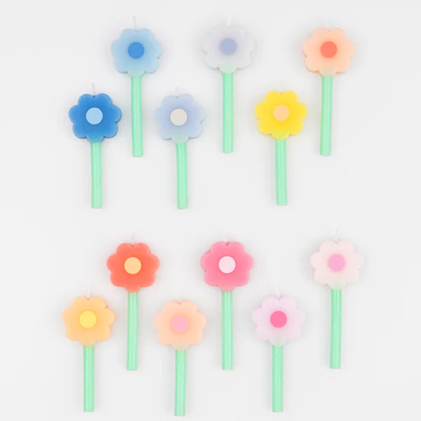 Velas de arcoiris margaritas (x12)