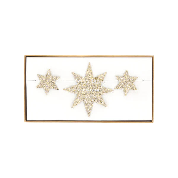 Mini guirnalda de estrellas dorada