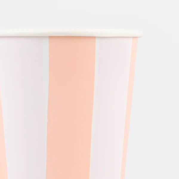 Vasos de rayas pastel (x8)