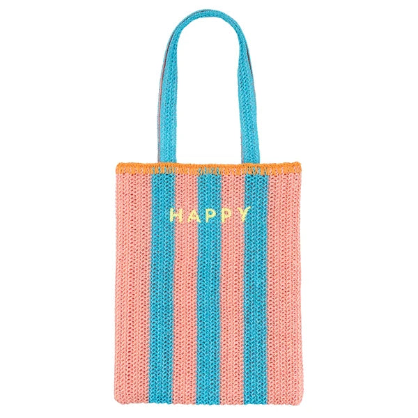 Bolso de rafia a rayas