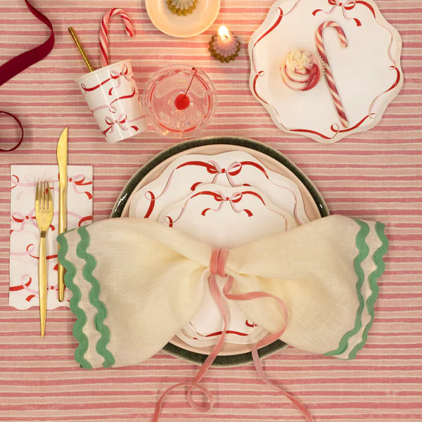 Platos pequeños lazos de navidad (x8)