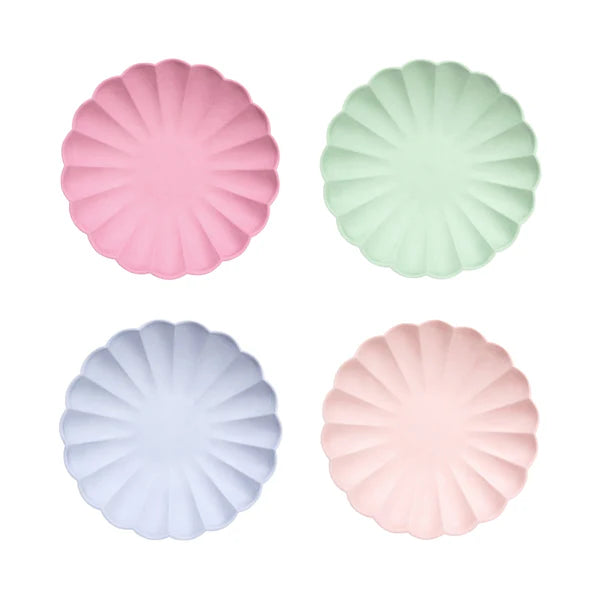 Platos compostables multicolores (x8)