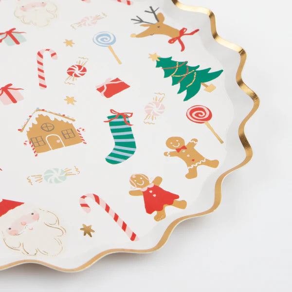Plato pequeño iconos navideños (x8)