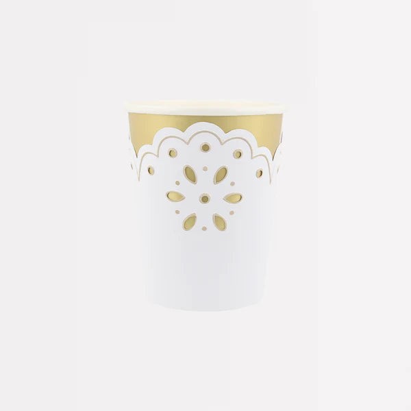 Vasos de encaje ingles (x8)