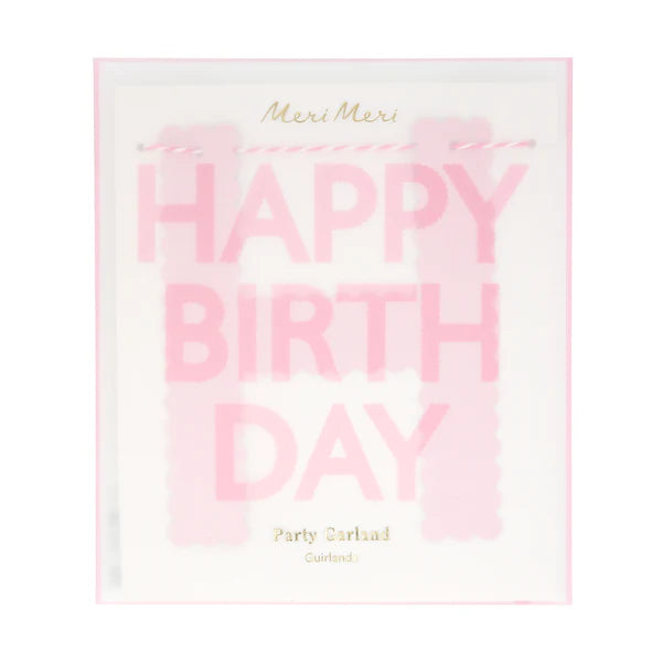 Guirnalda feliz cumpleaños rosa