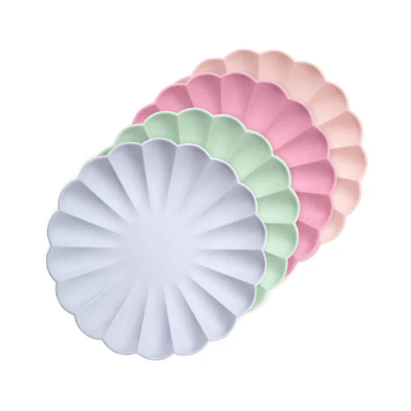 Platos compostables multicolores (x8)