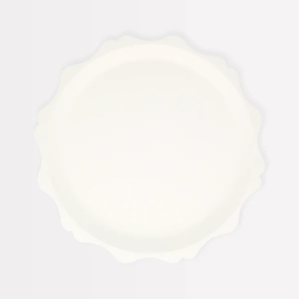 Plato compostable blanco con borde decorativo (x8)