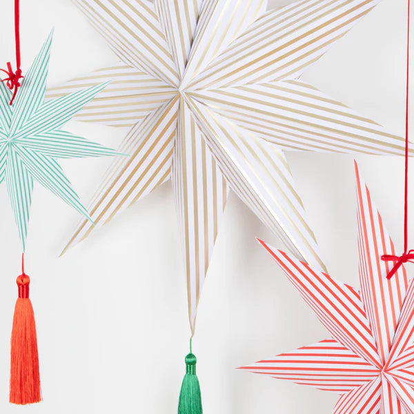 Decoración de estrellas a rayas (x3)