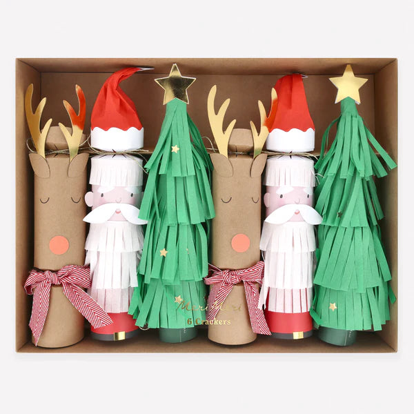 Sorpresa de santa, reno y árbol (x6)