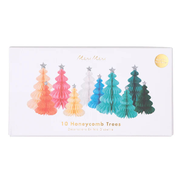 Decoración panal de arcoíris árbol de navidad (x10)