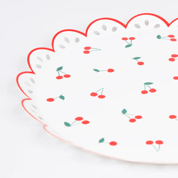 Platos estampados de cereza (x8)