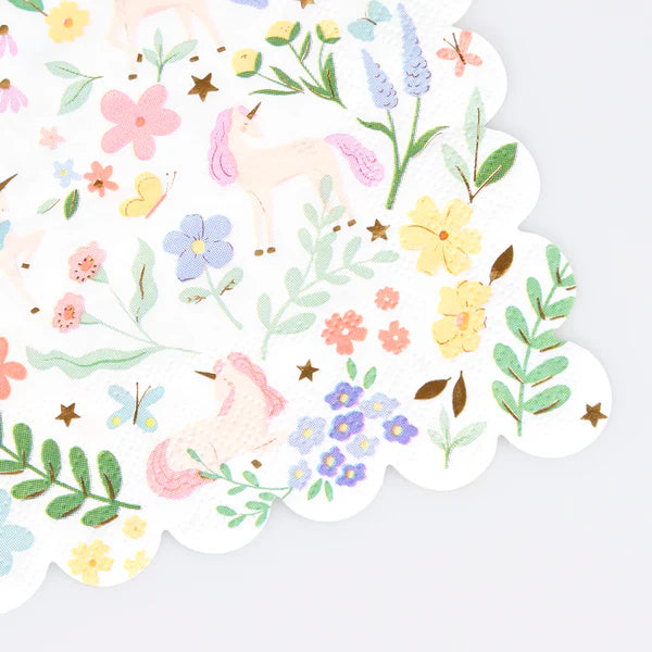 Servilletas de unicornio de jardín (x16)