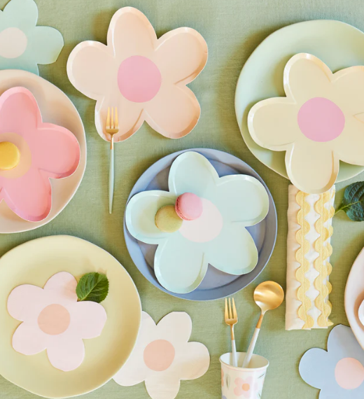 Servilletas en forma de margarita de colores (x 16)