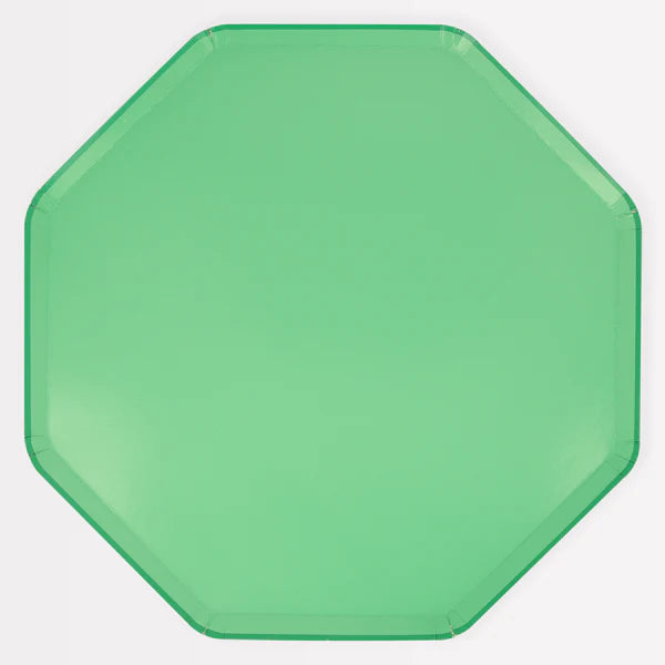 Plato pequeño verde esmeralda (x8)