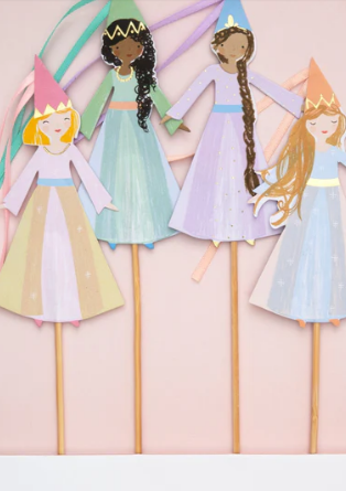 Toppers tortas princesas mágicas (x4)