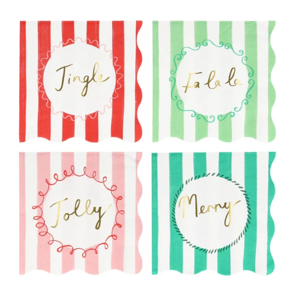 Servilletas rayas navidad (x16)