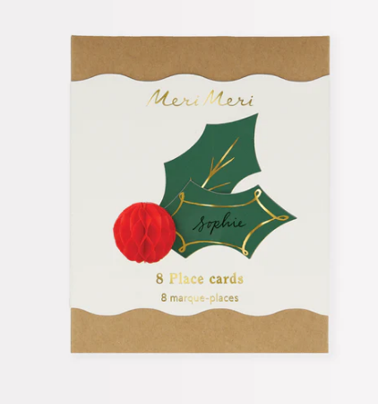 Tarjetas mesa Holly Honeycomb Place (x 8)