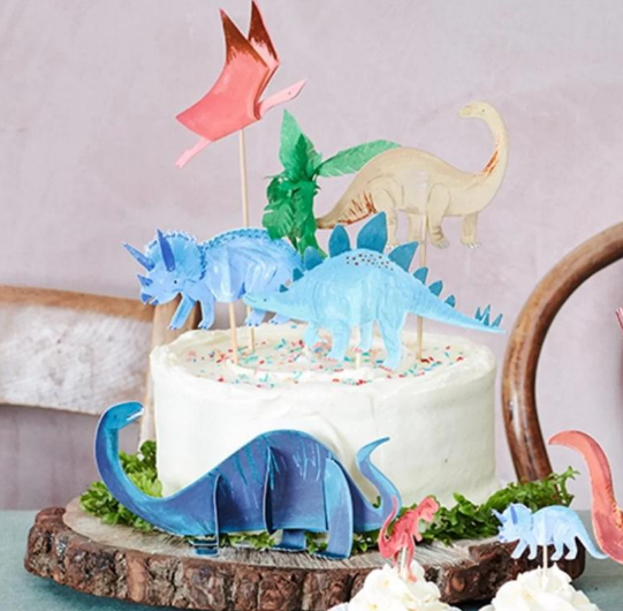 Toppers para torta dinosaurios (x 6)