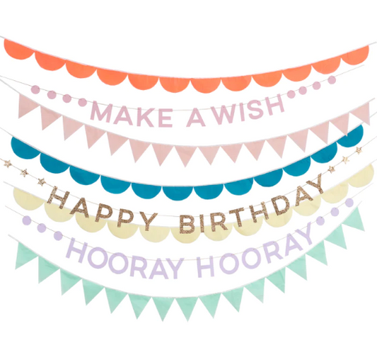 Guirnaldas de Cumpleaños Arcoíris (x 8)