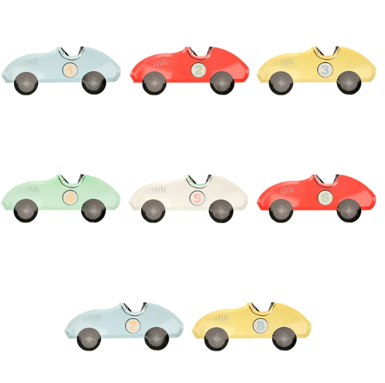 Platos autos de carreras (x 8)