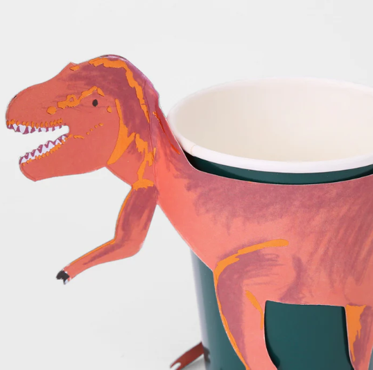 Vasos de dinosaurio T-Rex (x 8)