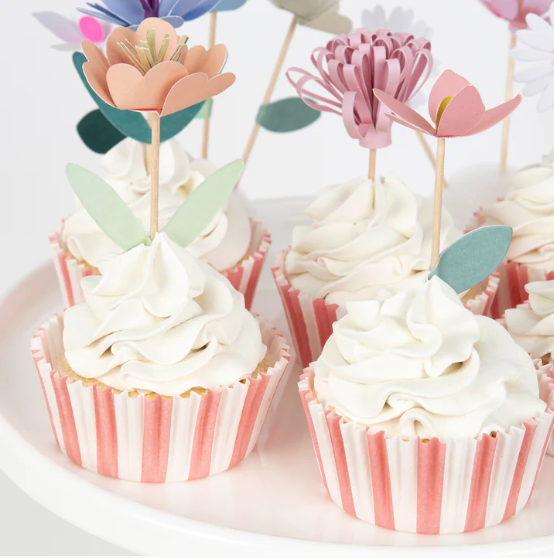 Kit de cupcakes de jardín de flores (x 12 adornos)