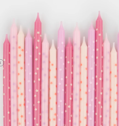 Velas estrellas rosadas x 16