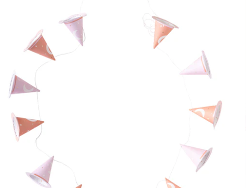 Guirnalda sombrero de bruja rosa