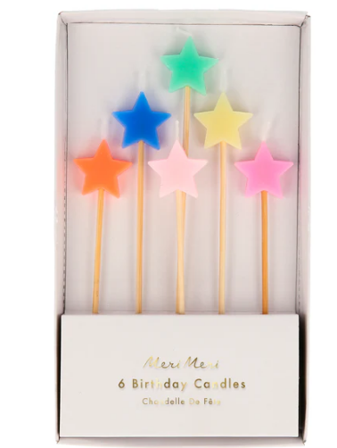 Velas de estrella mixta (x6)