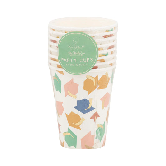 Vasos con estampado sombrero de grado (x8)