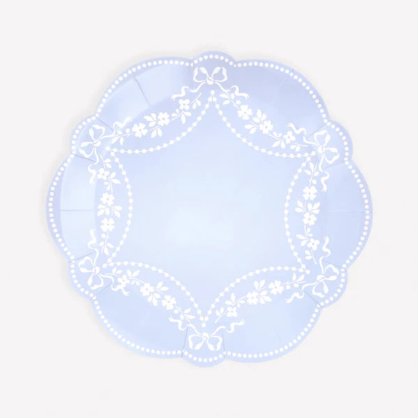 Platos pequeños azules rococó (x8)