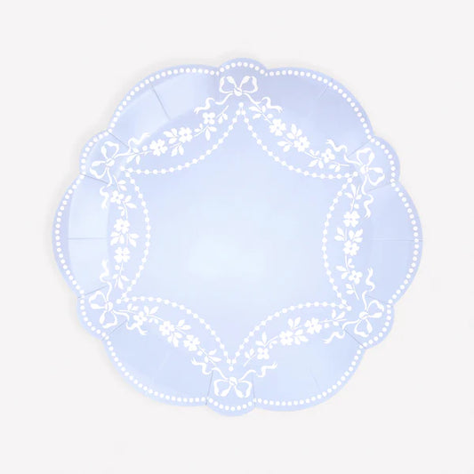 Platos pequeños azules rococó (x8)