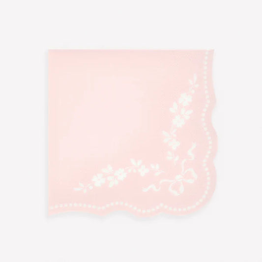 Servilleta grande rosa rococó (x16)