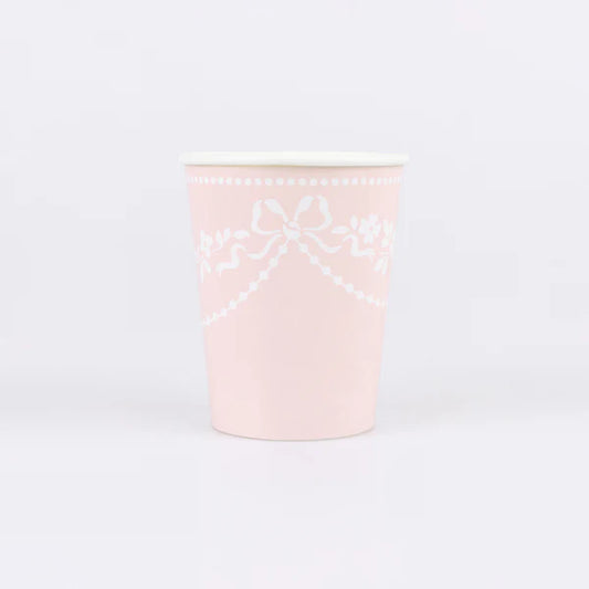 Vasos rococó rosa (x8)