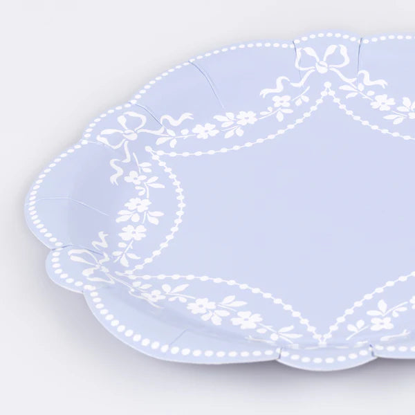 Platos pequeños azules rococó (x8)