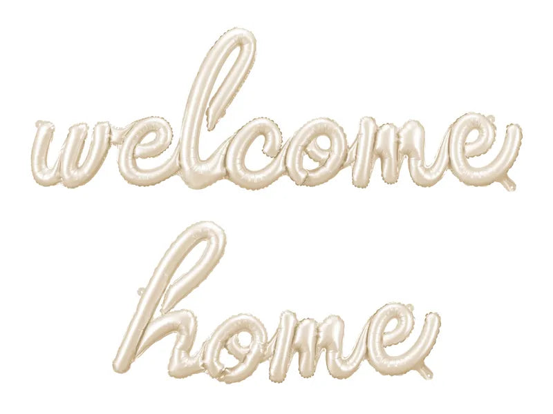 Globo de papel de aluminio Welcome Home, 335x71 cm, capuchino
