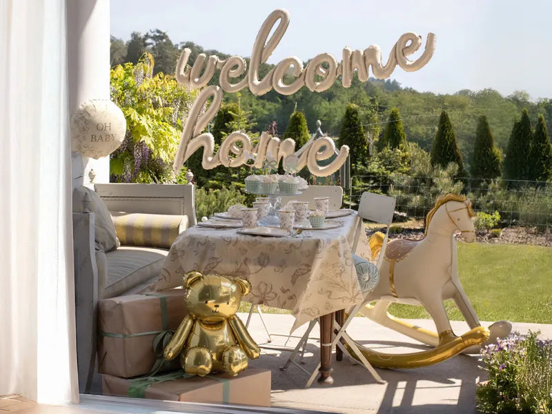 Globo de papel de aluminio Welcome Home, 335x71 cm, capuchino