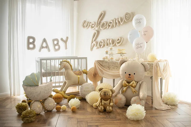 Globo de papel de aluminio Welcome Home, 335x71 cm, capuchino